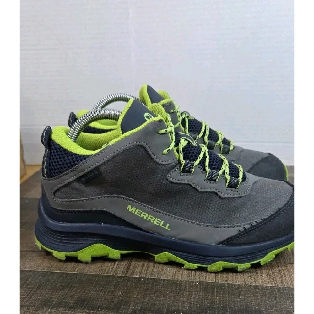 Merrell Moab Speed 2 Boys Hiking  Boots Size US 5 EU 35  Gray/Green Waterproof